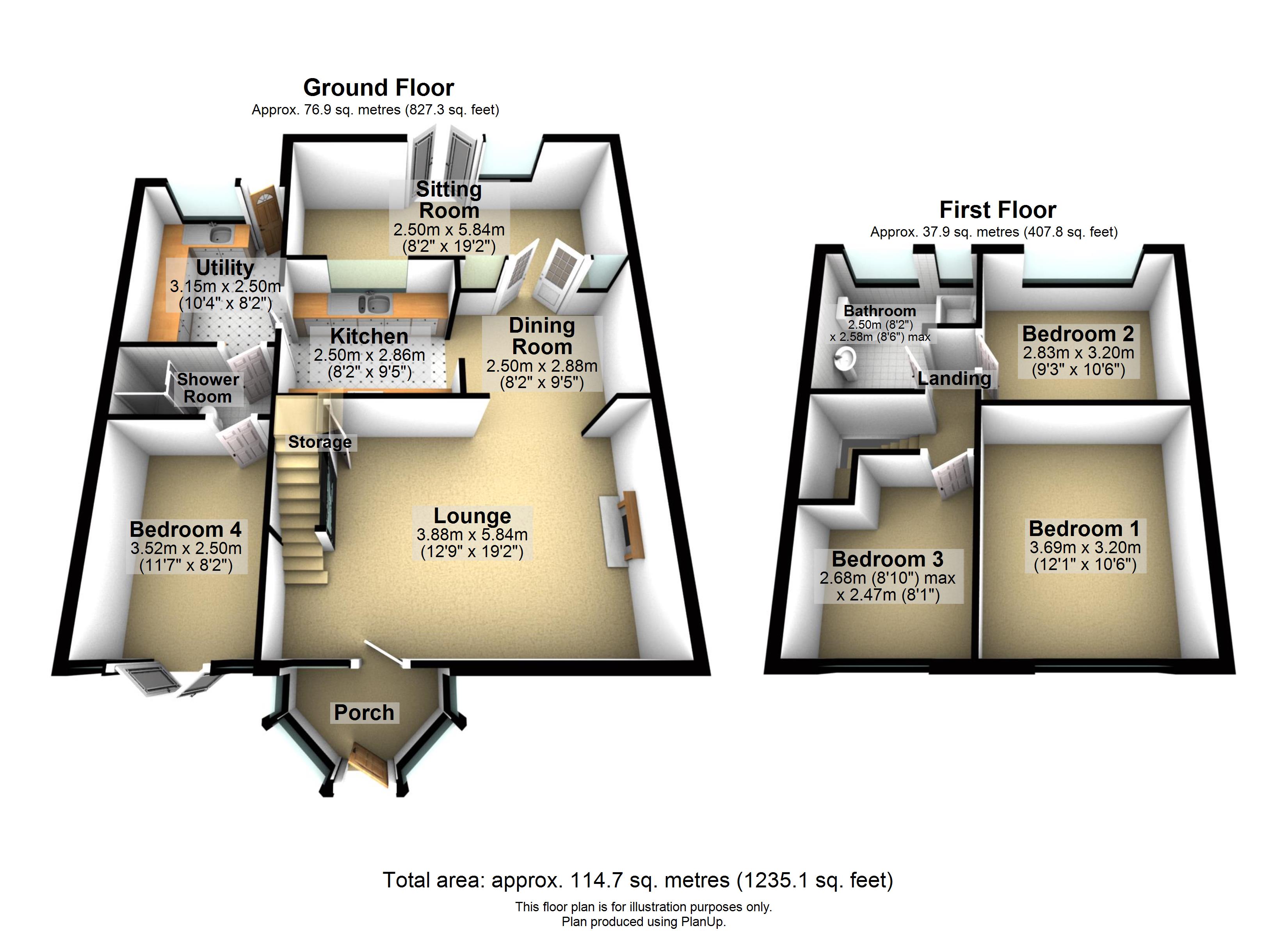 Colour floor plan