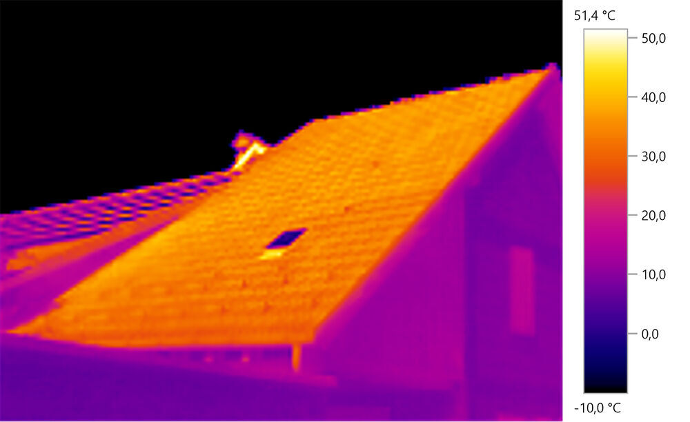 Infra red image of roof